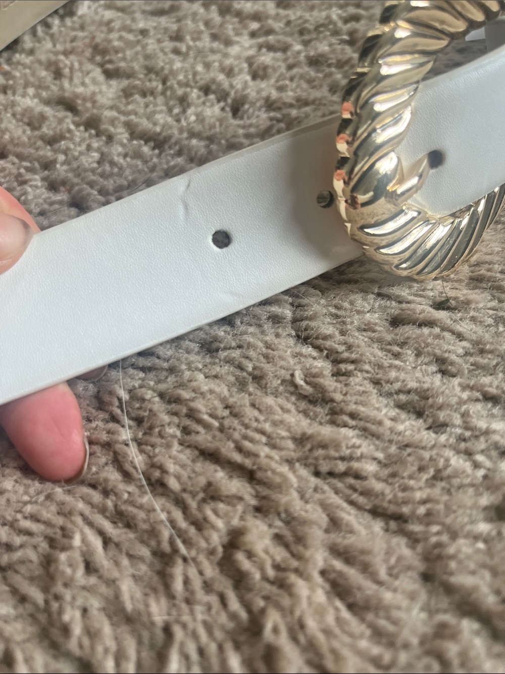 🥰🥰White Belt with Gold Twisted Buckle - Women Accessories - Picture 11 of 11
